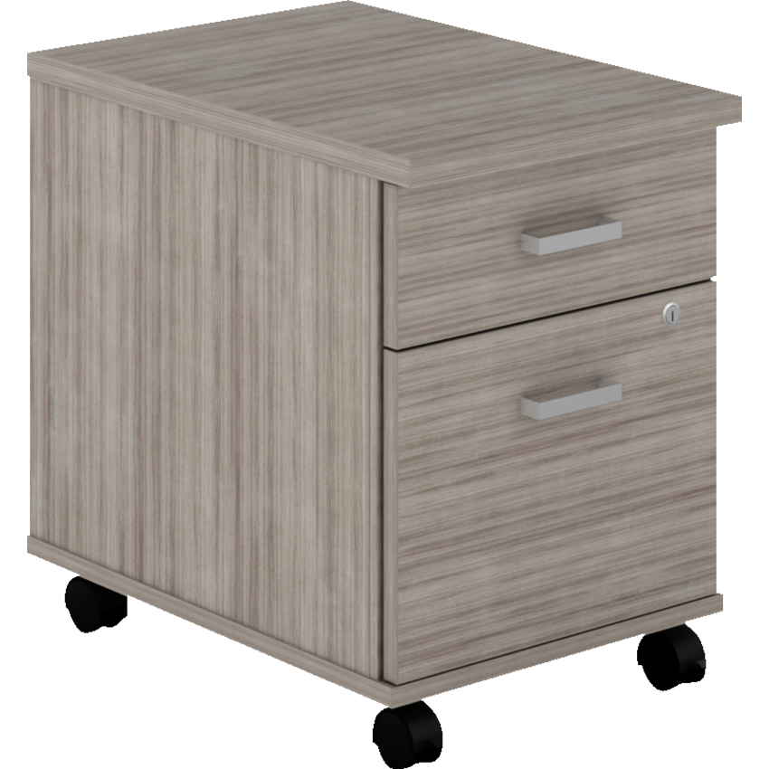 Offices To Go® Newland™ Mobile Pedestal Box/File 16"W x 22-7/10"D x 22-1/10"H Noce Grigio finish
