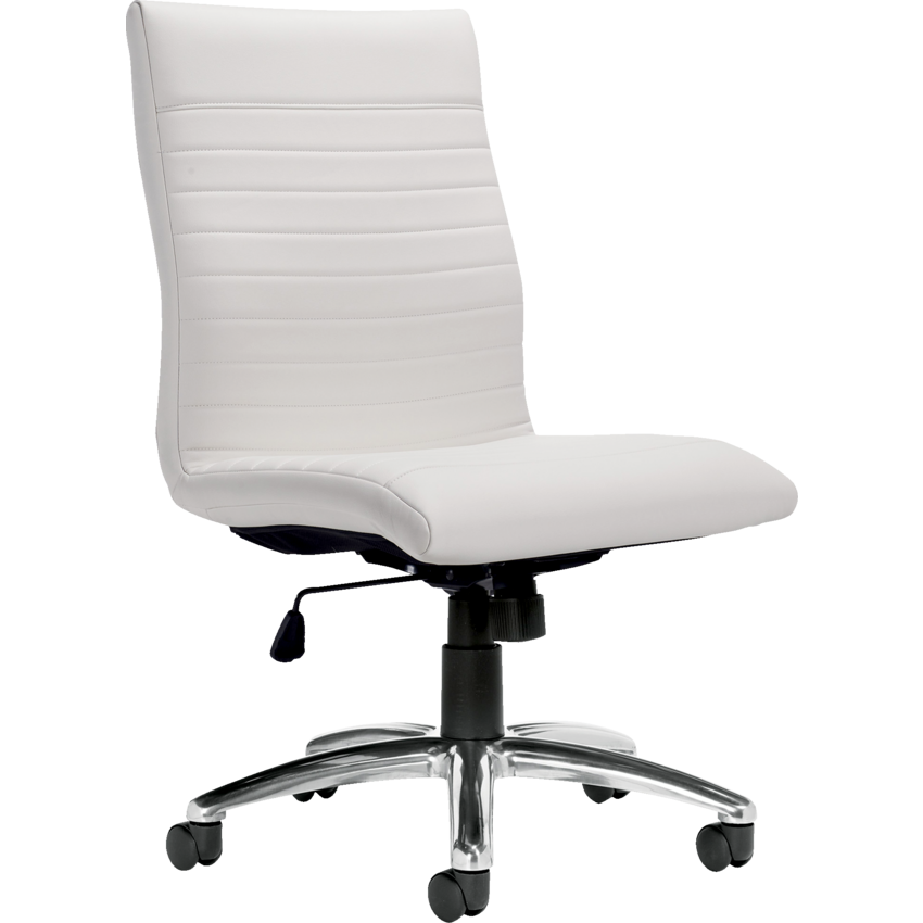 Offices to Go® Ultra Tilter Chair High Back Bonded Leather Luxhide Armless White