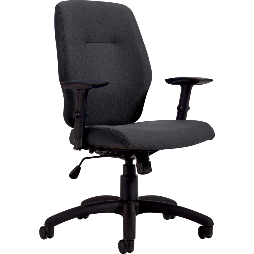 Offices to Go® Marlee Synchro-Tilter Medium Back Fusion Fabric Chair Carbon