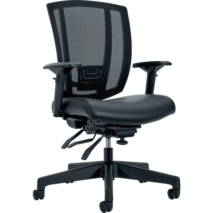 Offices to Go® Avro 350M Medium Back Heavy Duty Multi-Tilter Chair LuxPlus fabric Black