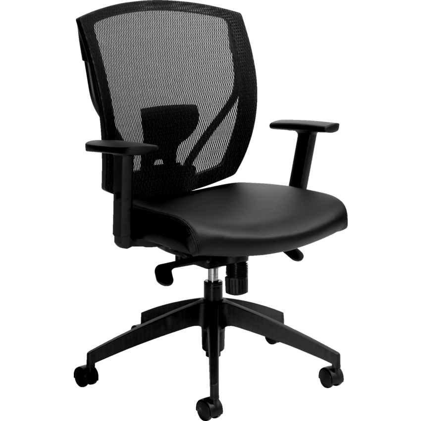 Offices to Go Ibex Mesh Medium Back LuxPlus fabric Seat Synchro Tilter Chair Black
