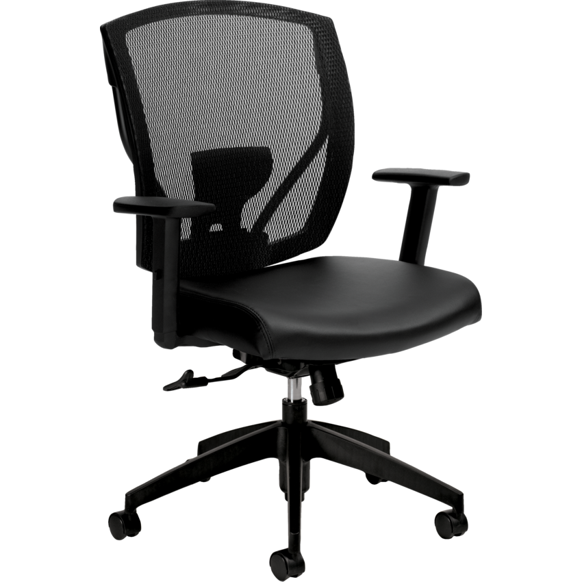 Offices to Go Ibex Mesh Medium Back Multi-Tilter Chair LuxPlus Black
