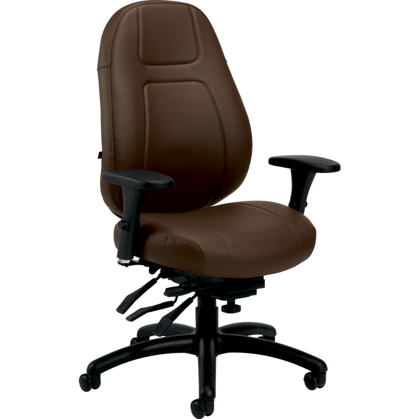 Basics® ObusForme® Elite Multi-Tilter Medium Back LuxPlus fabric Chair Dark Brown