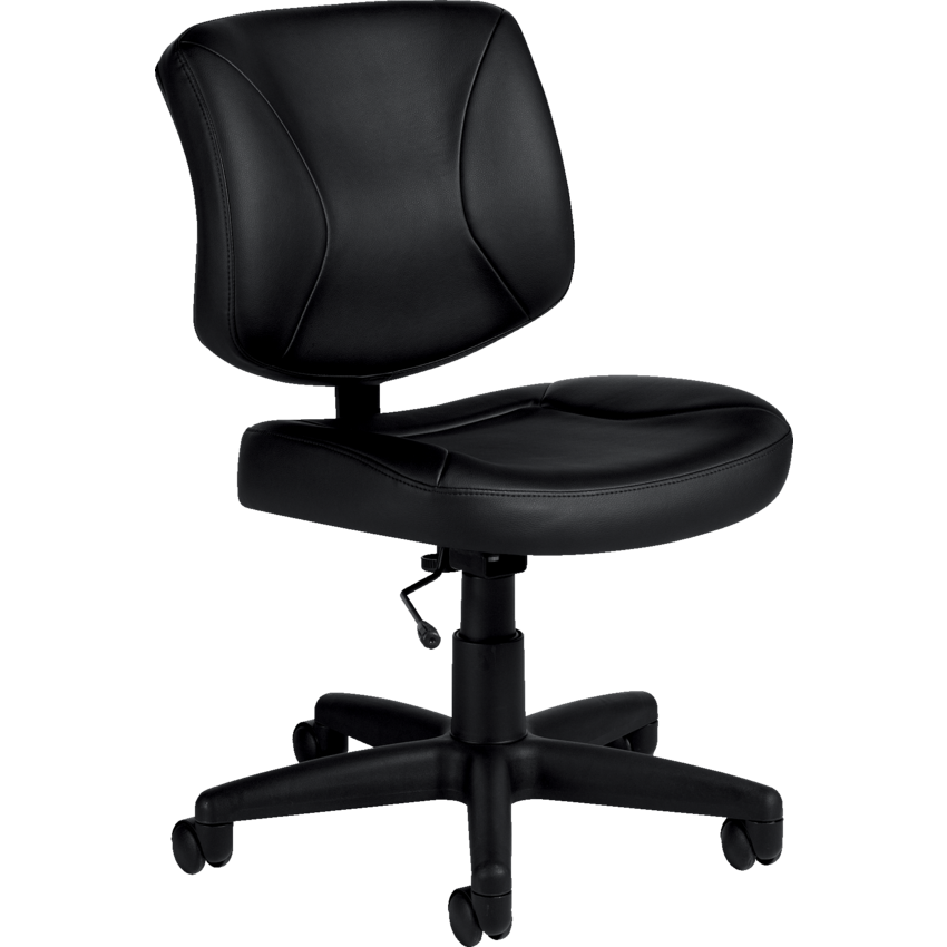 Offices To Go™ Yoho Task Chair Armless Fabric LuxPlus Black