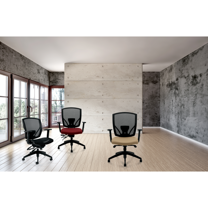 Offices to Go Ibex Mesh Medium Back Multi-Tilter Chair Black