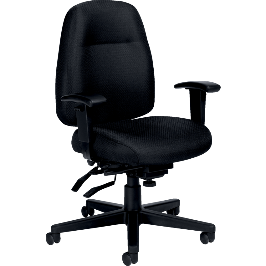 Offices to Go Full-Time Medium Back Multi-Tilter Chair Quilt Black