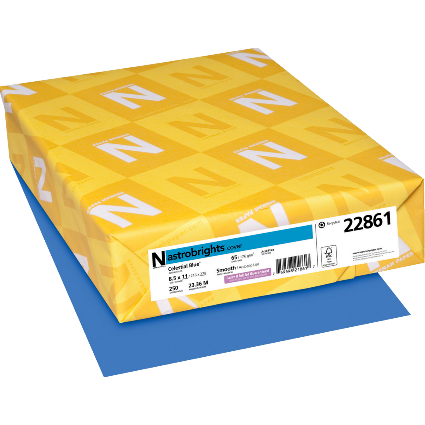 Neenah Astrobrights® Paper Cover Stock Letter Celestial Blue 250/pkg
