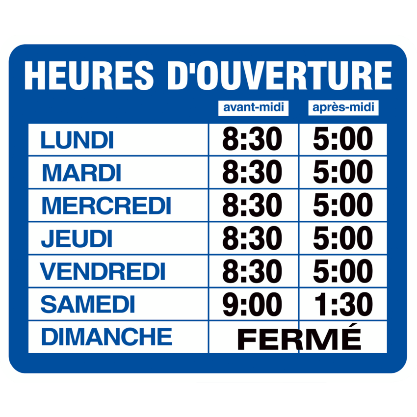 Headline® Business Hours Sign Kit Electrostatic French