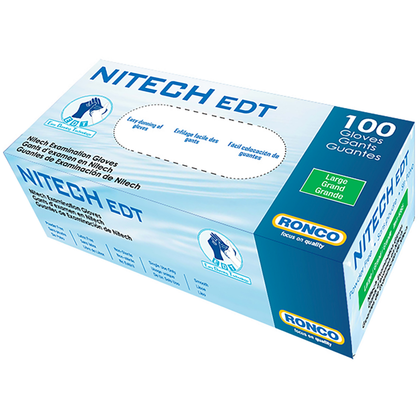 RONCO Nitech® Examination Gloves Large Blue 100/box