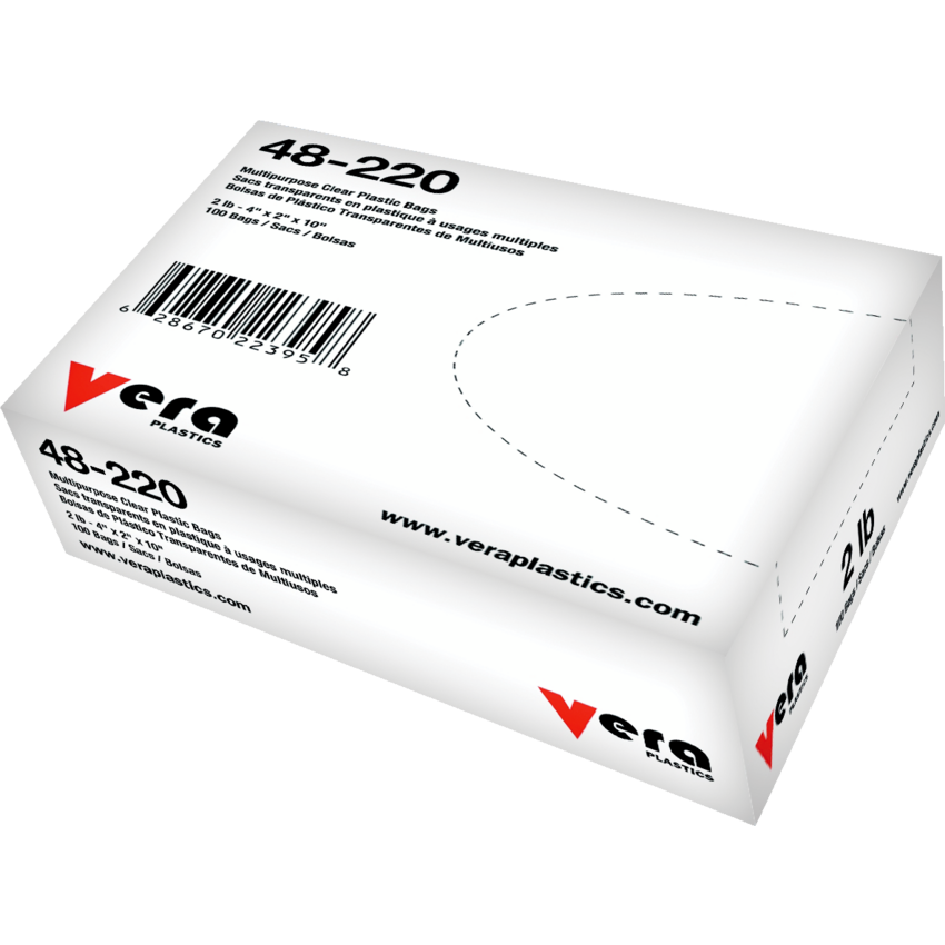 Vera Plastics Pound Bags 2 lb 4"W x 2"D x 10"H 100/box