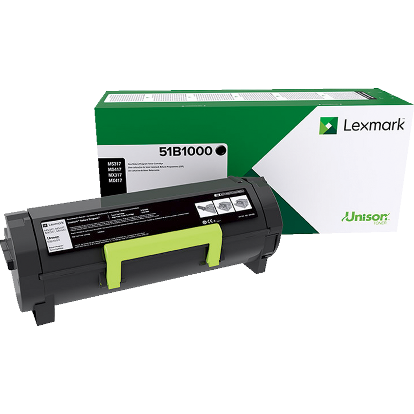 Lexmark® Laser Cartridges 51B1000 Black