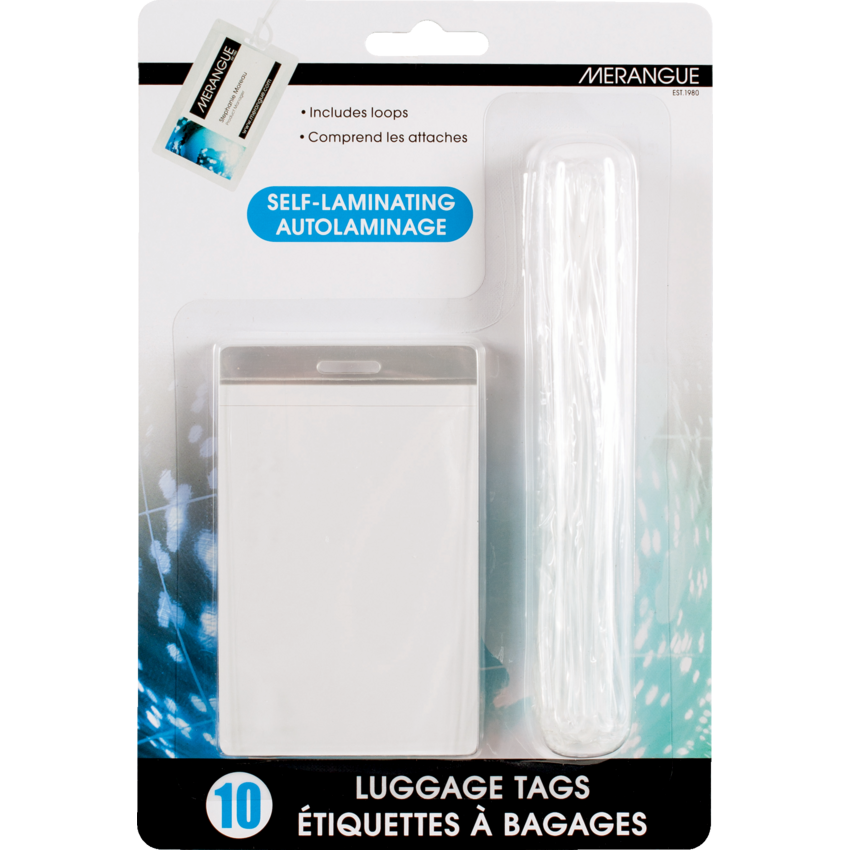 Merangue Self-Laminating Luggage Tags 4" x 3-3/8" 10/pkg