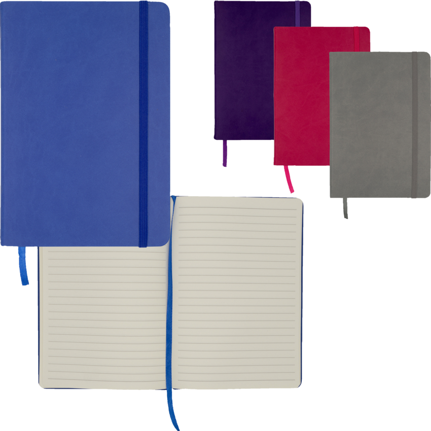 Merangue PU Notebooks with Bungee Strap 8" x 6" Assorted Colours