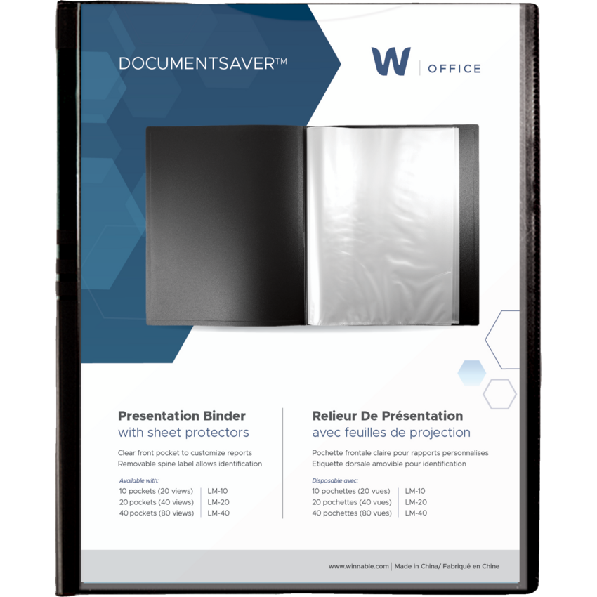 Winnable Presentation Book 40 Pockets Letter Black