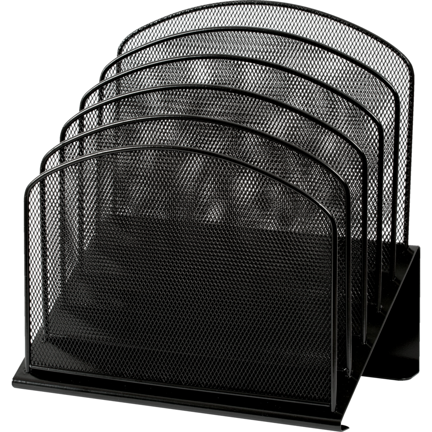 Merangue Mesh Letter Holder 5-Slots Black