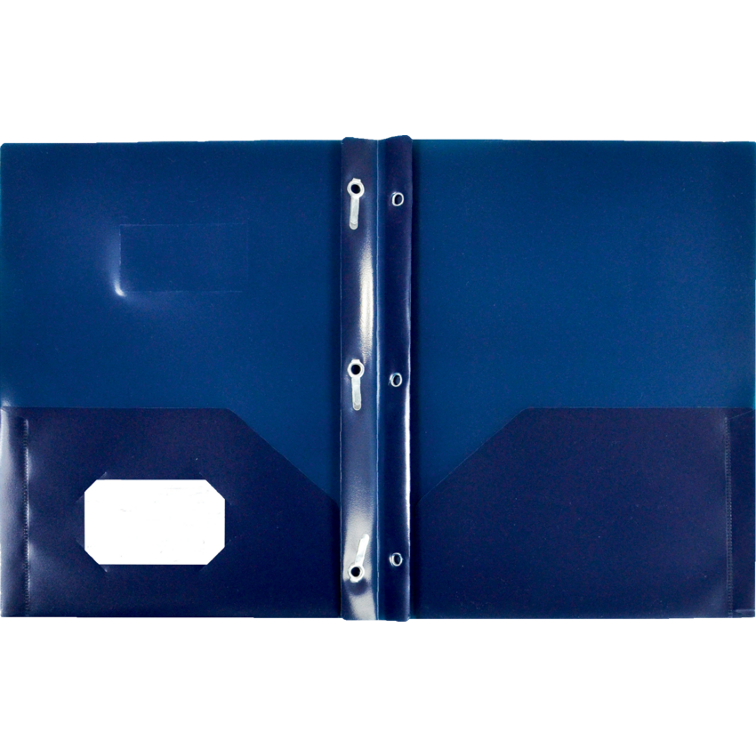 Winnable Twin Pocket Portfolio w/Tangs Letter Dark Blue