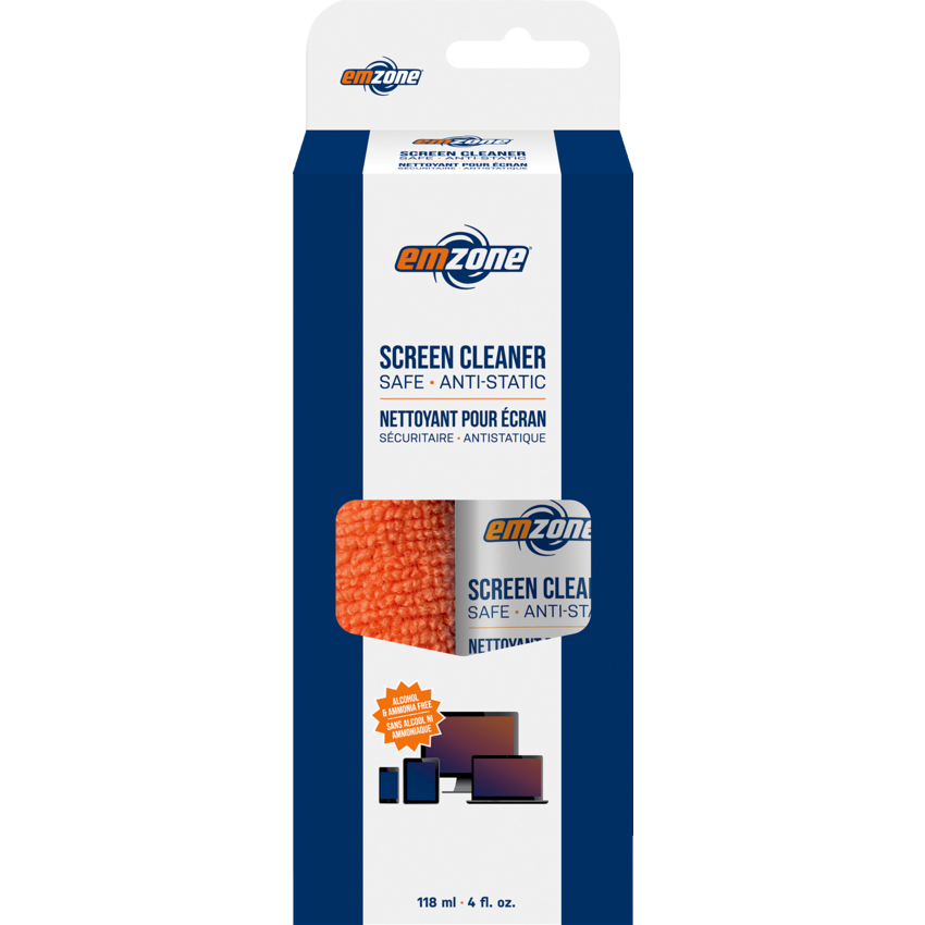 emzone Screen Cleaner w/Microfibre Cleaning Cloth