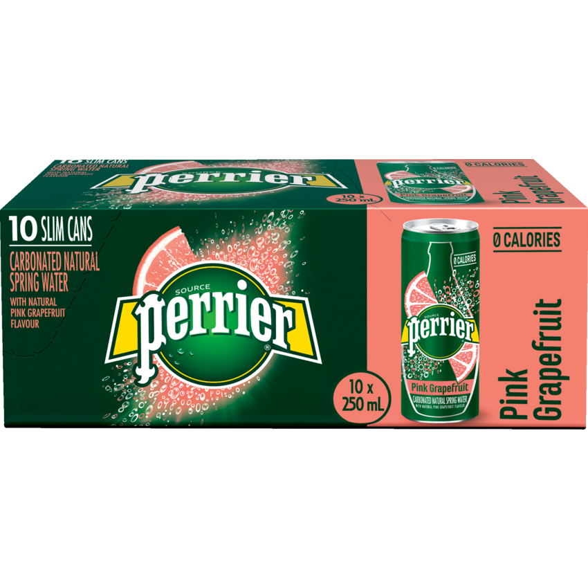 Perrier® Spring Water Grapefuit 250 mL Cans 10/cse