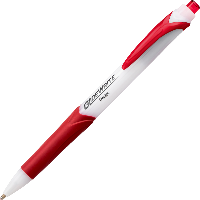 Pentel® GlideWrite™ Retractable Ball Point Pens Bold Point Red 12/box