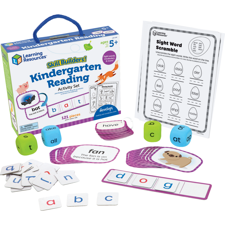 Learning Resources® Skill Builders! Kindergarten Reading Activity Set 121 pieces/set