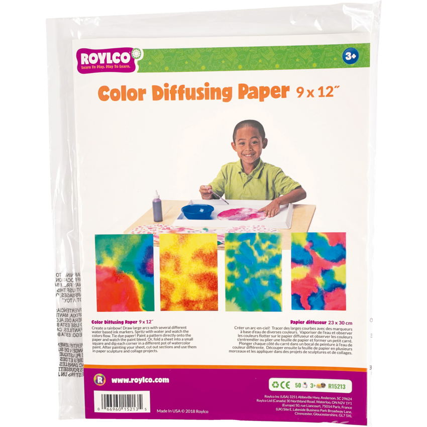 Roylco Color Diffusing Paper 9" x 12" White 50 sheets/pkg