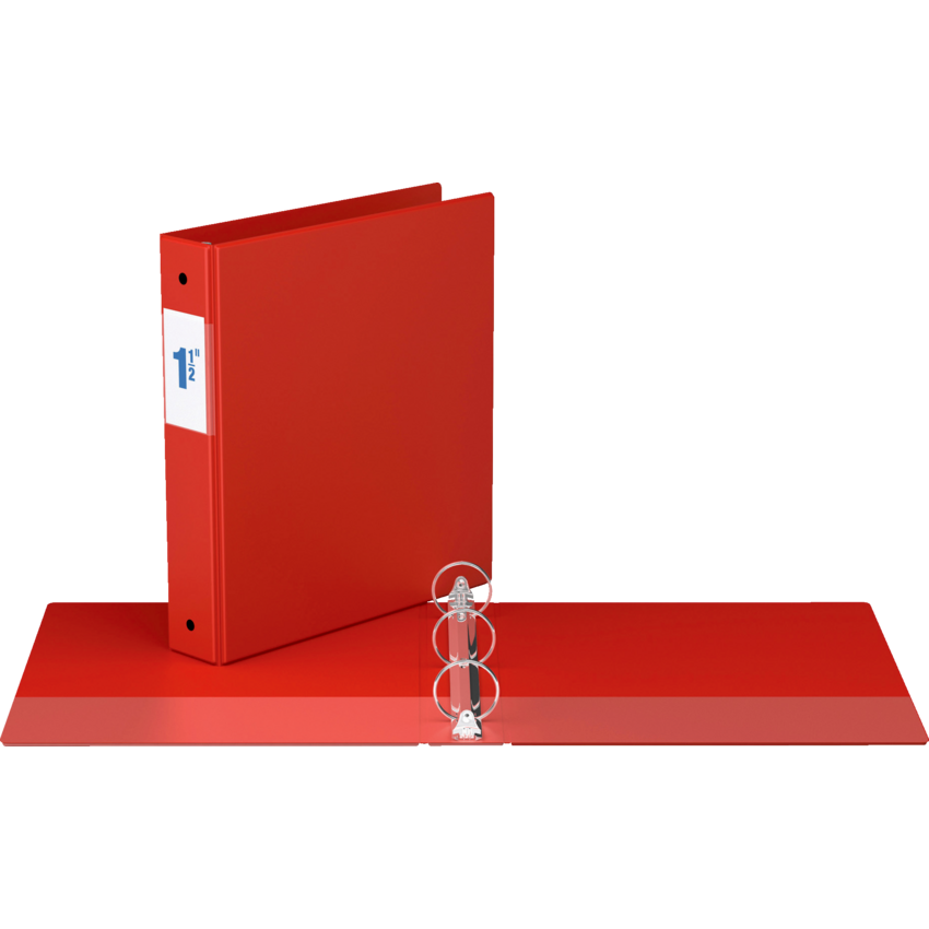 Davis Group® Essential Premium Economy Round Ring Binder 1-1/2" Red