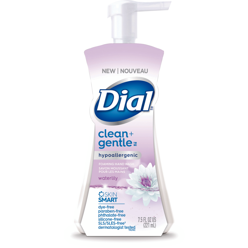 Dial® Clean & Gentle Hypoallergenic Foaming Hand Wash 221 mL Waterlily