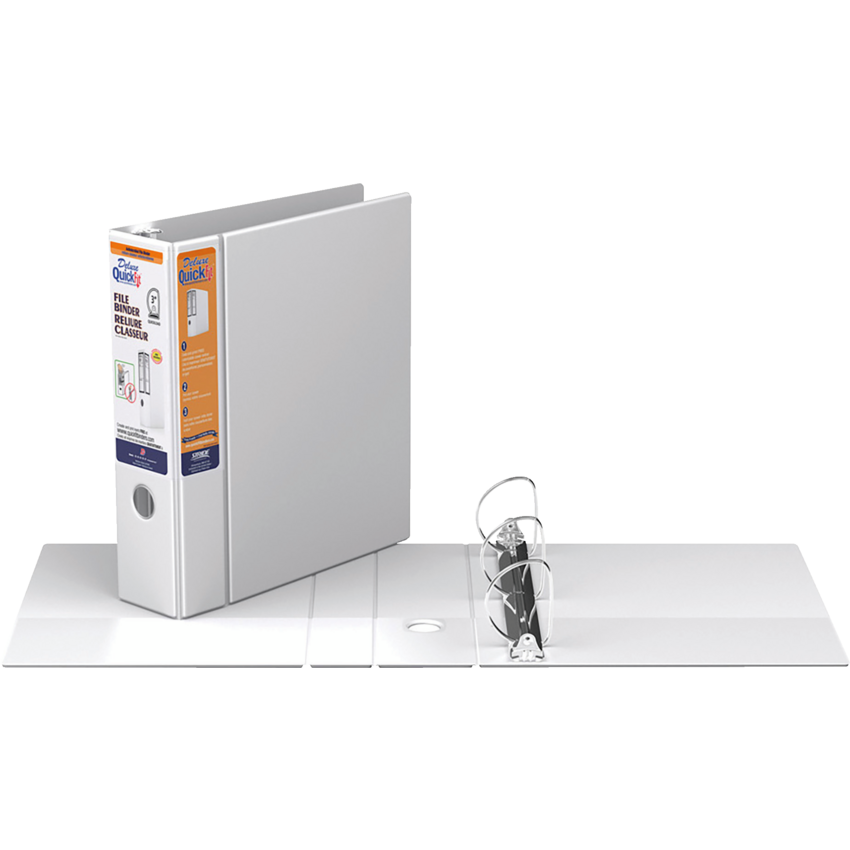 Davis Group Deluxe QuickFit® Heavy Duty D-Ring File Binder 3" White