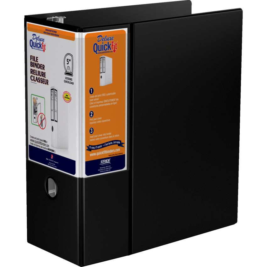 Davis Group Deluxe QuickFit® Heavy Duty D-Ring File Binder 5" Black