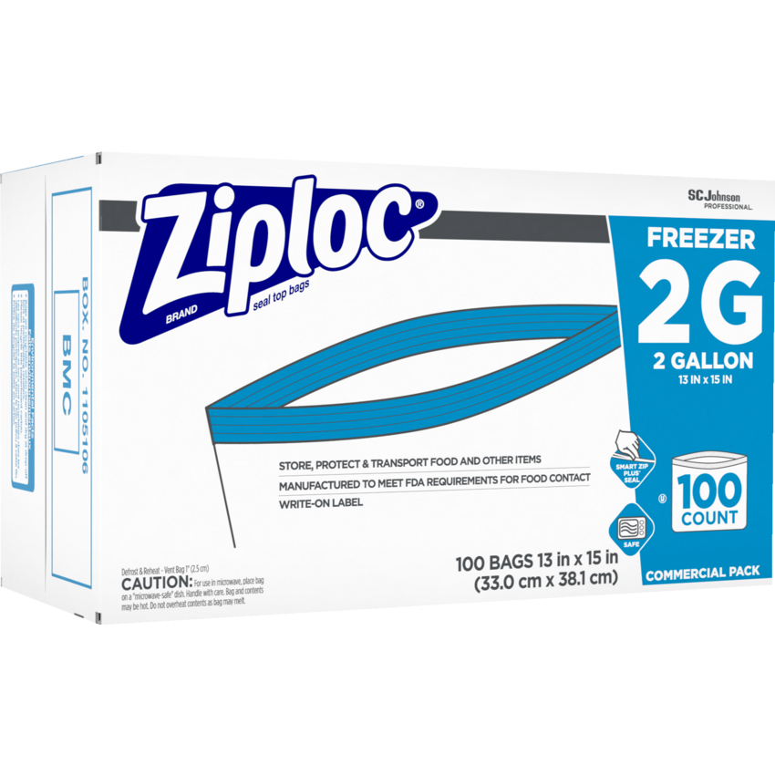 Ziploc® Freezer Bags 2 gallon 100/box