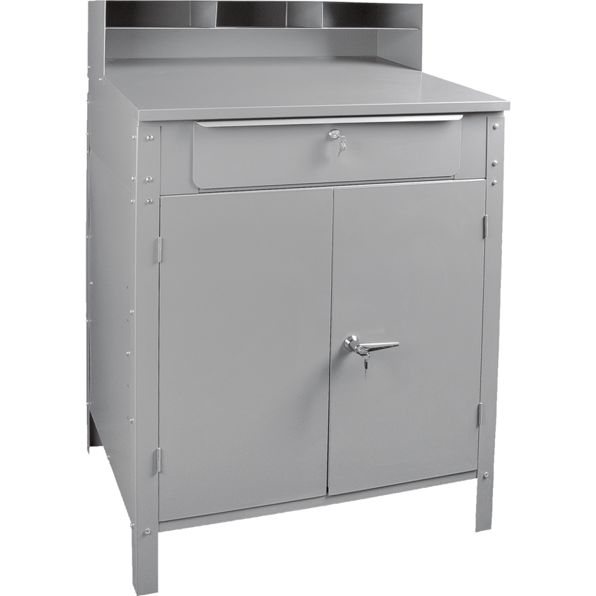 Kleton® Cabinet Style Shop Desk Grey