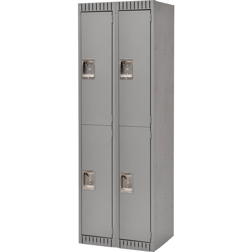 Kleton® RTA Steel Locker Double Basic Bank of 2 Grey