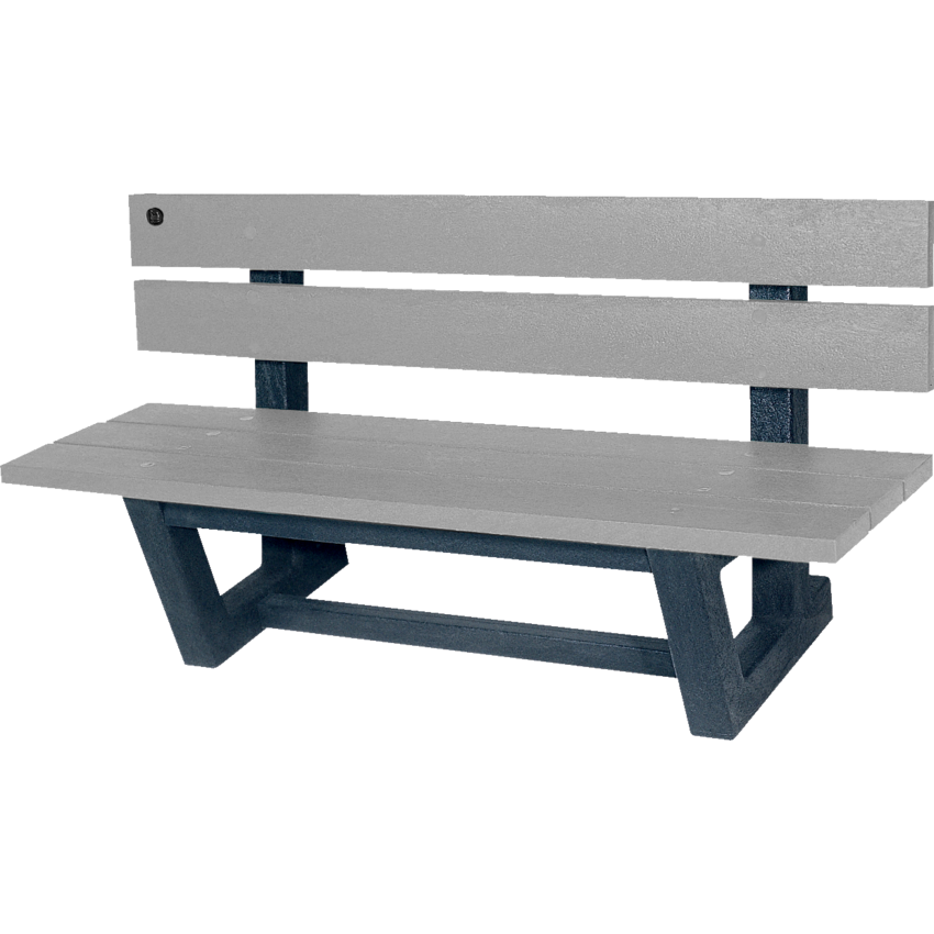 Re-Plast Recycled Outdoor Park Bench Plastic 6' Grey