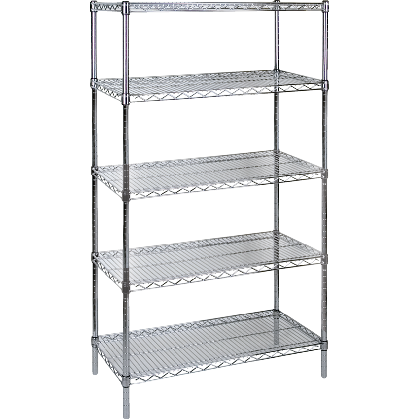 Kleton® Heavy Duty Chromate Wire Shelving 4 Shelves 48"W x 24"D x 74"H