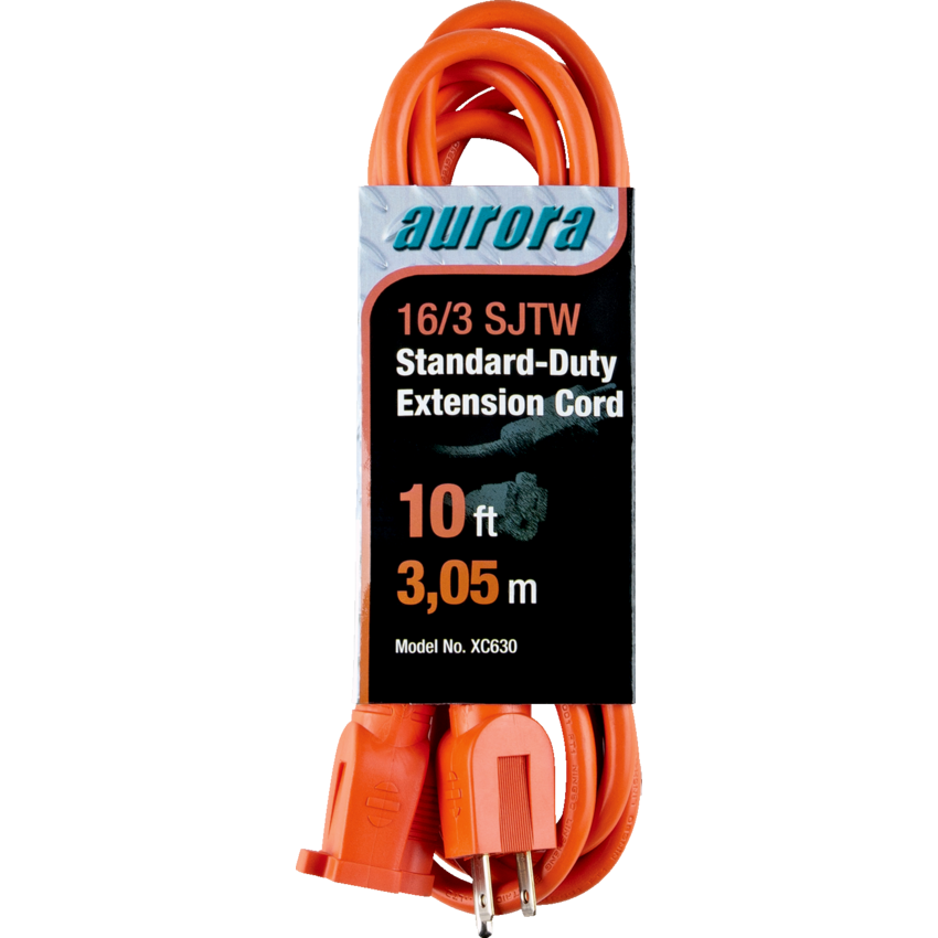 Aurora Tools® Indoor/Outdoor Standard-Duty Extension Cord 10' Orange