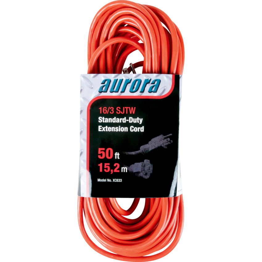 Aurora Tools® Indoor/Outdoor Standard-Duty Extension Cord 50' Orange