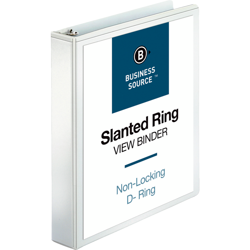 Business Source® D-Ring Binders 1-1/2" White