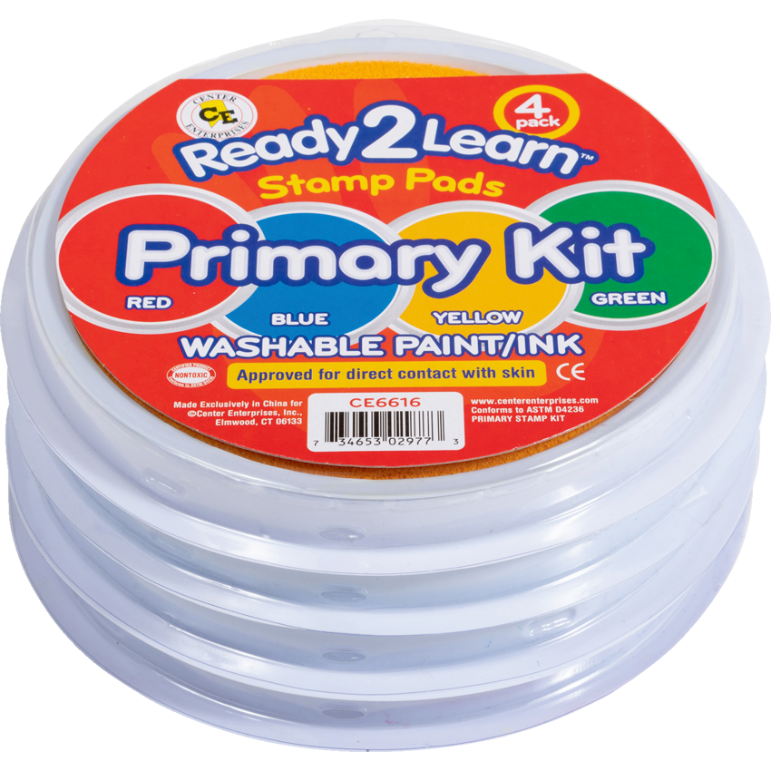 Ready 2 Learn® Jumbo Circular Washable Stamp Pads 4 Assorted Colours