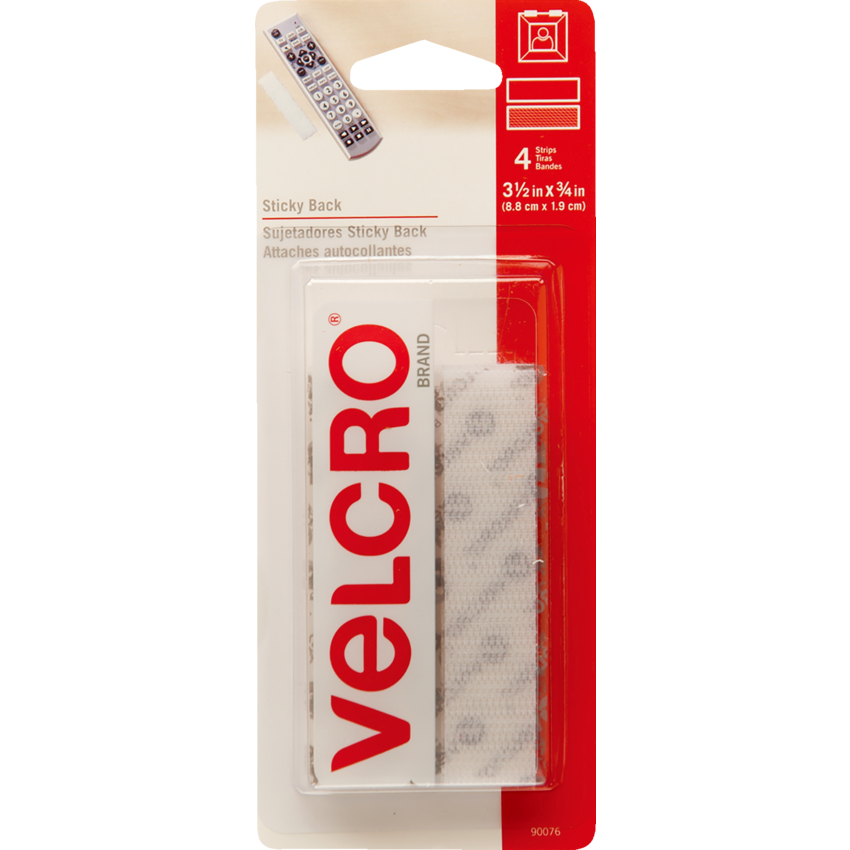 Velcro® Sticky Back™ Fasteners 3-1/2" x 3/4" Strips 4/pkg