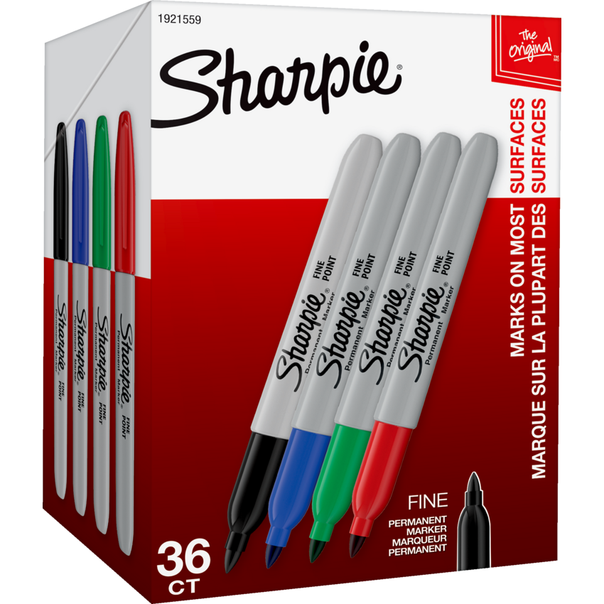 Sharpie® Permanent Markers Fine Tip Assorted Colours 36/pkg
