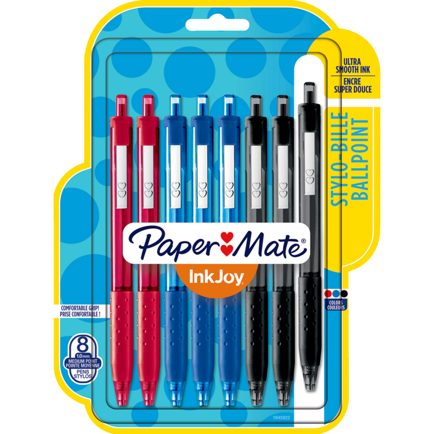 Paper Mate® InkJoy® 300 RT Retractable Ball Point Pens Medium Point Assorted Colours 8/pkg
