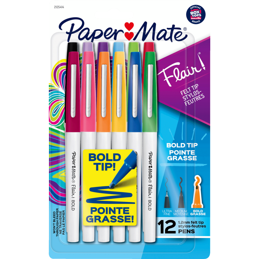 Paper Mate® Flair® Markers Bold Assorted Colours 12/pkg