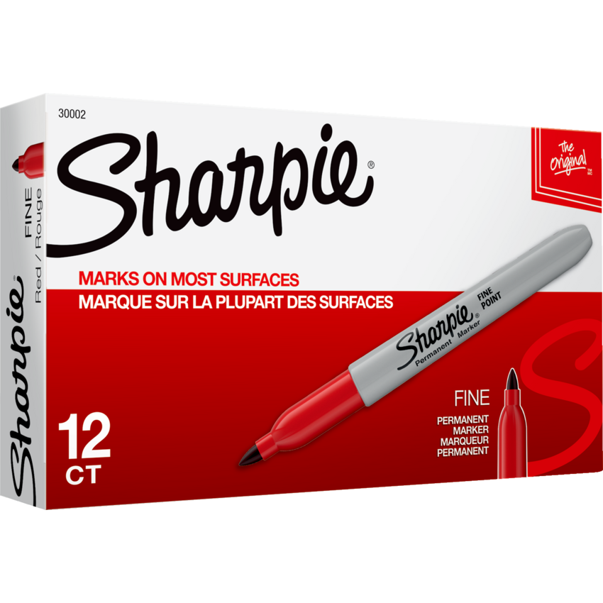 Sharpie® Fine Permanent Markers Fine Tip Red 12/box