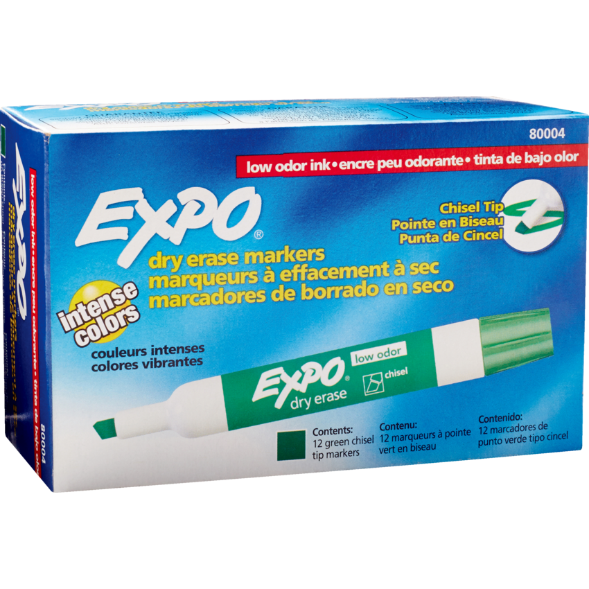 Expo® Low Odour Dry Erase Marker Chisel Tip Green