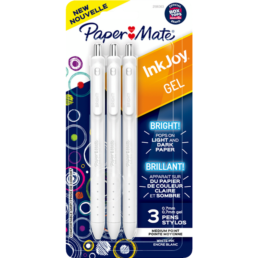 Paper Mate® Inkjoy® Retractable Gel Pens 0.7 mm Assorted Bright Colours 3/pkg