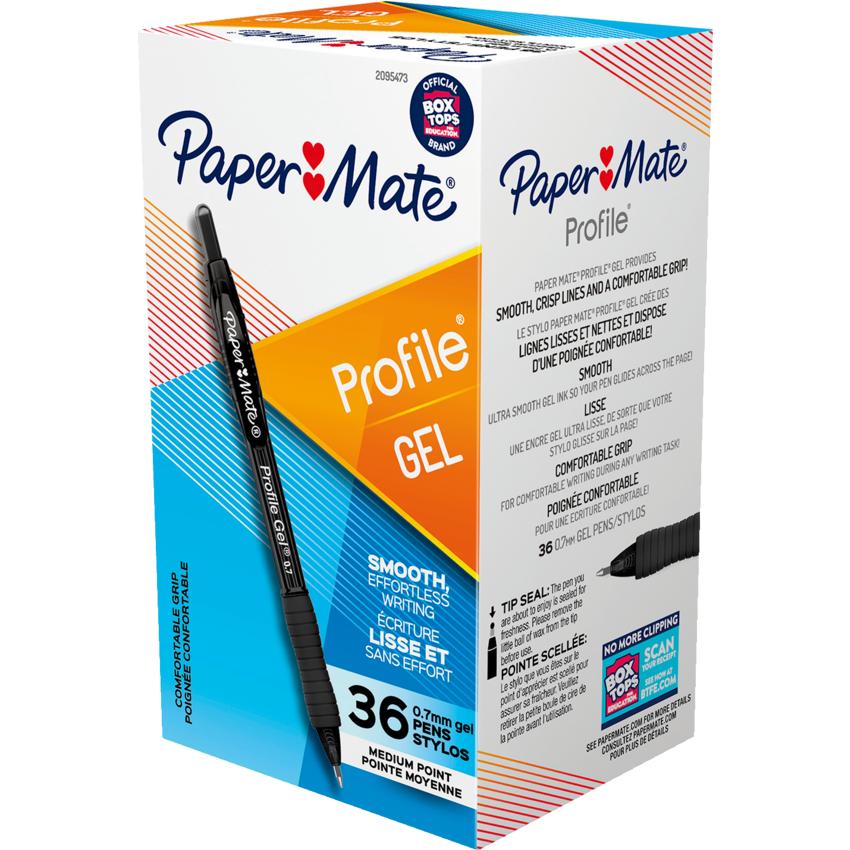 Paper Mate® Profile® Gel Retractable Pens 0.7 mm Black 36/box