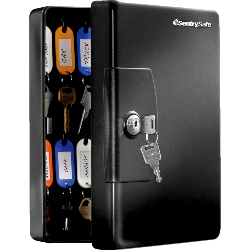 Sentry® Key Box Cabinet Holds 25 Keys Black