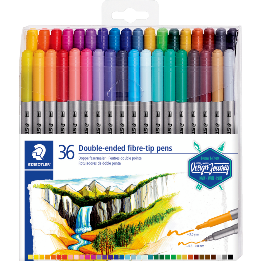 Staedtler® Duo-Colour Markers Assorted Colours 36/pkg