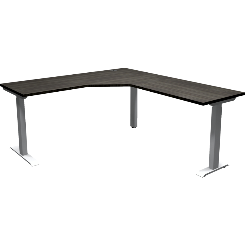 Heartwood Athena Electric Height Adjustable Sit to Stand Desk 3-leg 65"W x 71"D x 28-1/2"H Grey Dusk