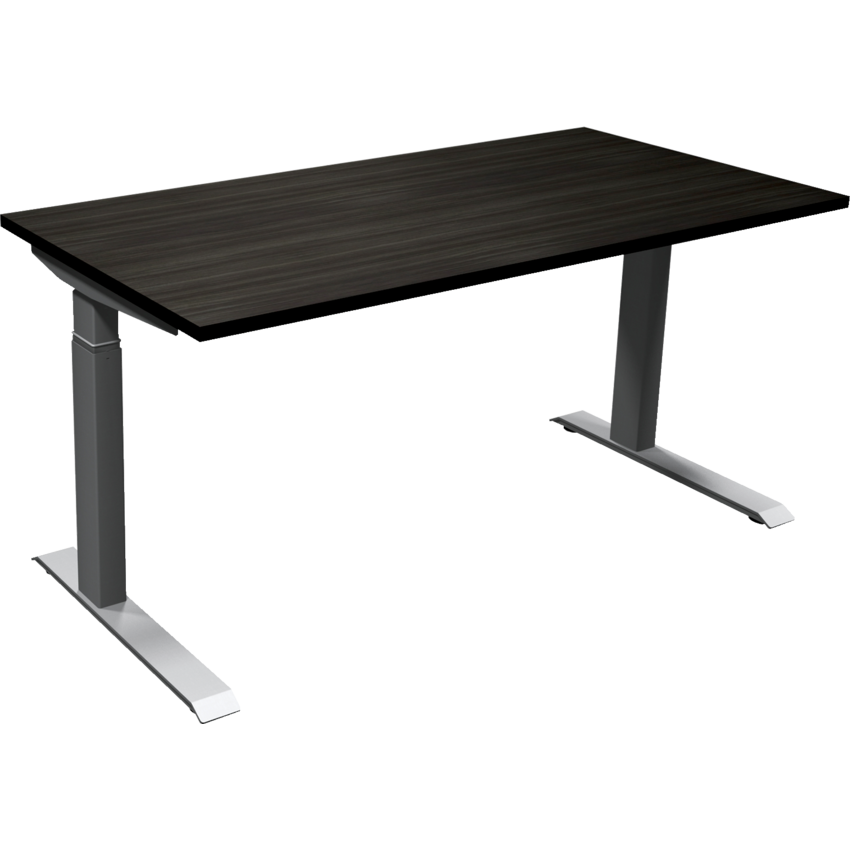 Heartwood Calypso Series Electric Height Adjustable Tables 59-1/4”W x 29-1/2"D x 24-2/5"H Grey Dusk finish